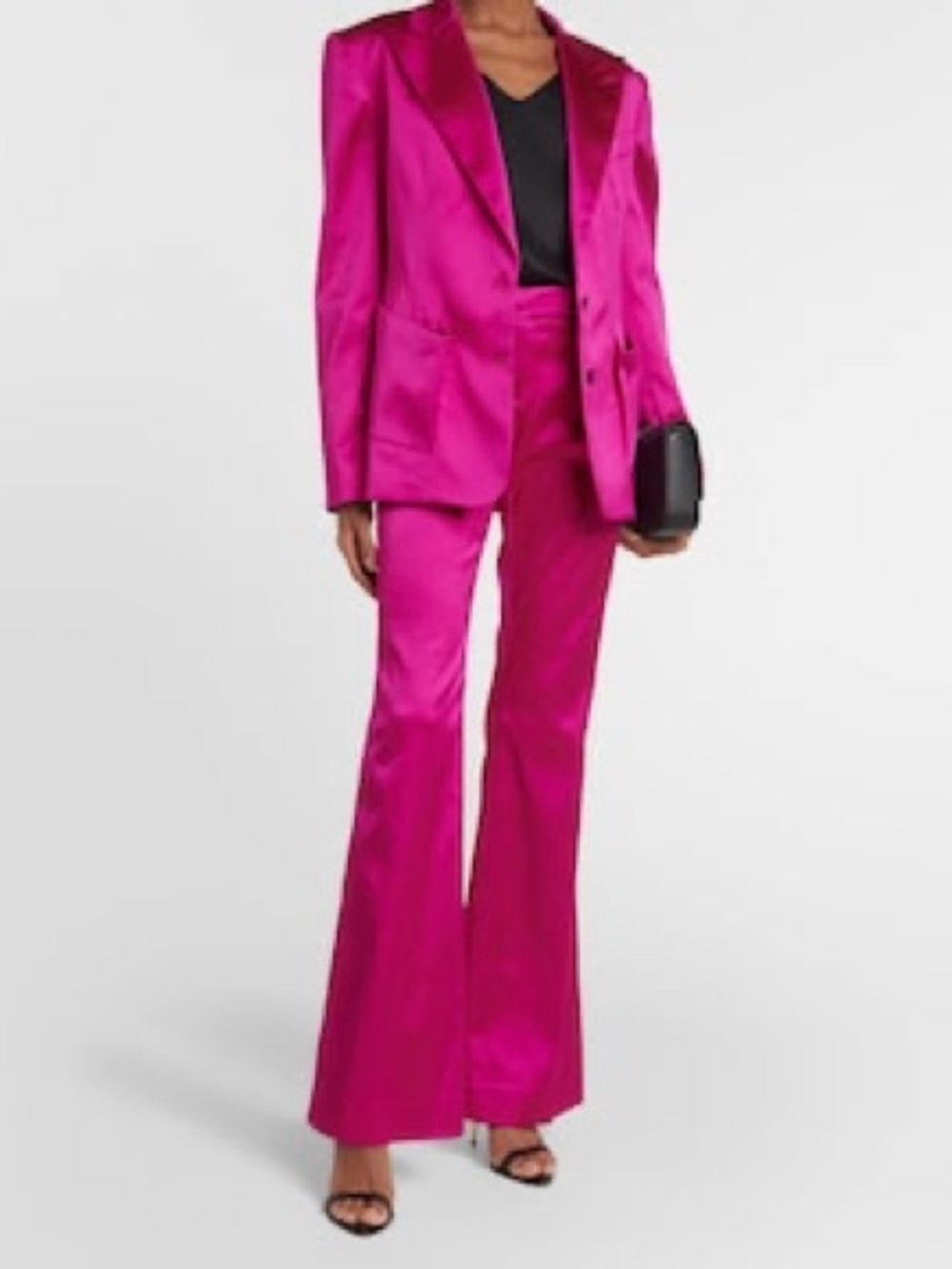 DO+BE Women's‎ Magenta Satin Flared Pants